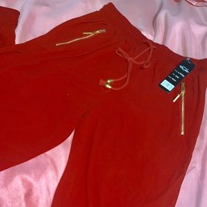 Indero elastic waist drawstring pegged pants S/M